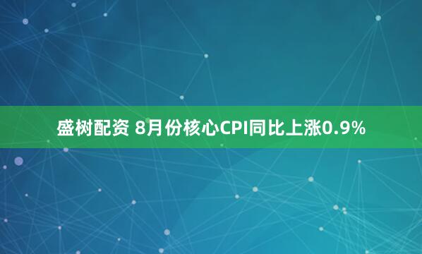 盛树配资 8月份核心CPI同比上涨0.9%